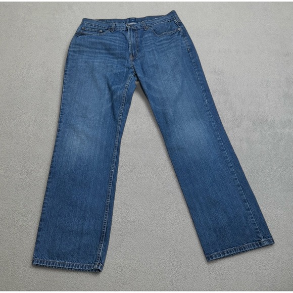 Nautica Jeans Mens 33x30 Blue Relaxed Fit Straight Medium Wash Stretch Faded - Picture 1 of 10